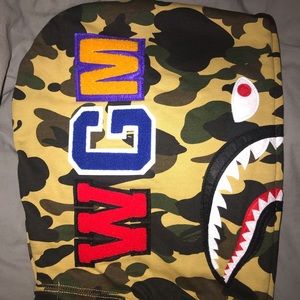 A Bathing Ape Shark Hoodie Yellow